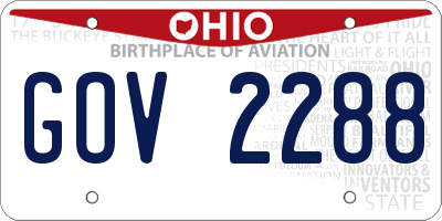 OH license plate GOV2288