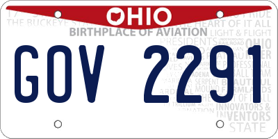 OH license plate GOV2291