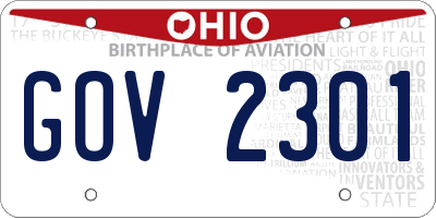OH license plate GOV2301