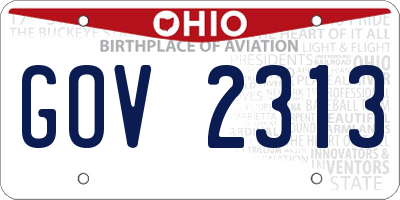 OH license plate GOV2313