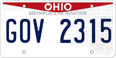 OH license plate GOV2315
