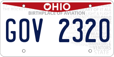 OH license plate GOV2320