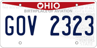 OH license plate GOV2323