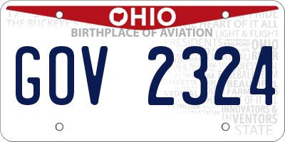 OH license plate GOV2324