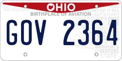 OH license plate GOV2364