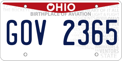 OH license plate GOV2365