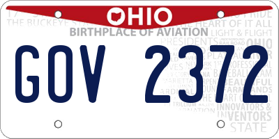 OH license plate GOV2372