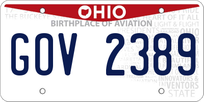 OH license plate GOV2389