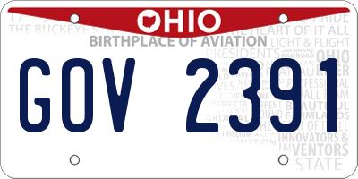 OH license plate GOV2391