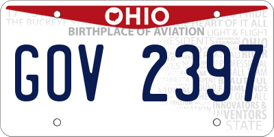 OH license plate GOV2397