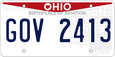 OH license plate GOV2413