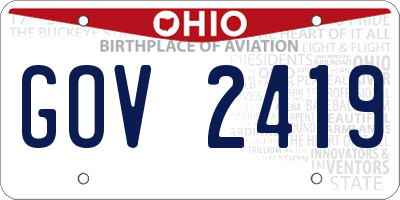 OH license plate GOV2419