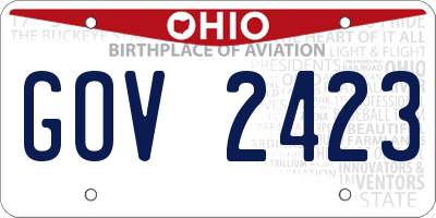 OH license plate GOV2423