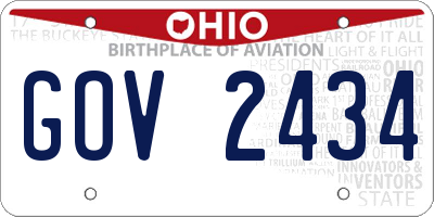 OH license plate GOV2434