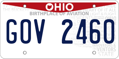 OH license plate GOV2460