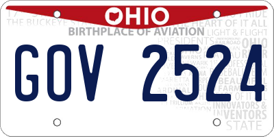 OH license plate GOV2524