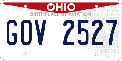 OH license plate GOV2527