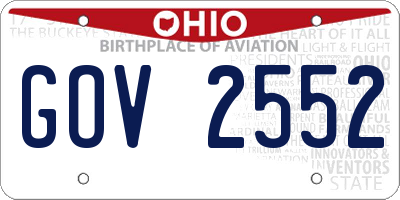 OH license plate GOV2552