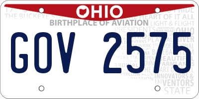 OH license plate GOV2575