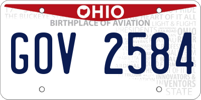 OH license plate GOV2584