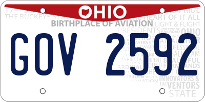 OH license plate GOV2592