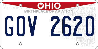 OH license plate GOV2620