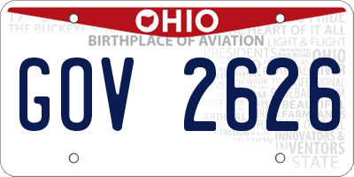OH license plate GOV2626