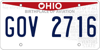 OH license plate GOV2716