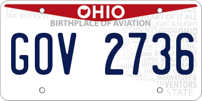 OH license plate GOV2736