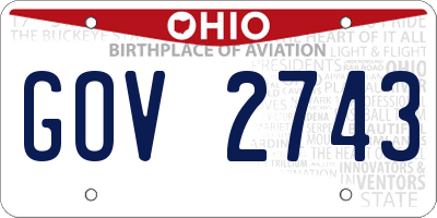 OH license plate GOV2743