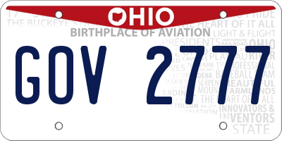 OH license plate GOV2777