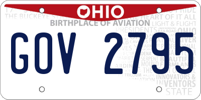 OH license plate GOV2795
