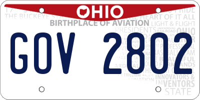 OH license plate GOV2802