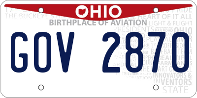OH license plate GOV2870