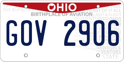OH license plate GOV2906