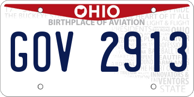 OH license plate GOV2913
