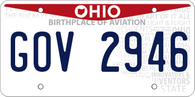 OH license plate GOV2946