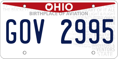OH license plate GOV2995