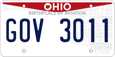 OH license plate GOV3011