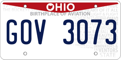 OH license plate GOV3073