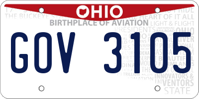 OH license plate GOV3105