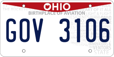 OH license plate GOV3106
