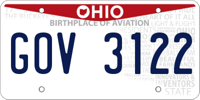 OH license plate GOV3122