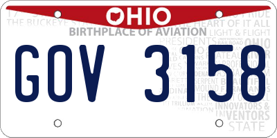 OH license plate GOV3158