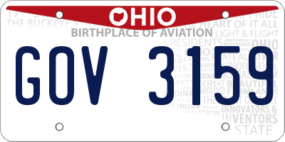 OH license plate GOV3159