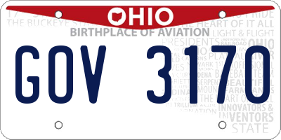 OH license plate GOV3170