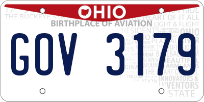 OH license plate GOV3179