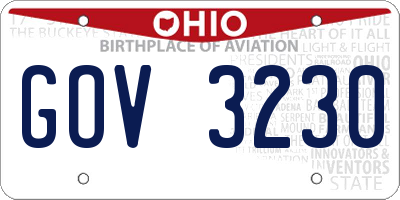 OH license plate GOV3230