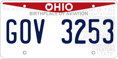 OH license plate GOV3253