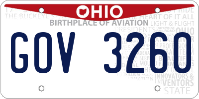 OH license plate GOV3260